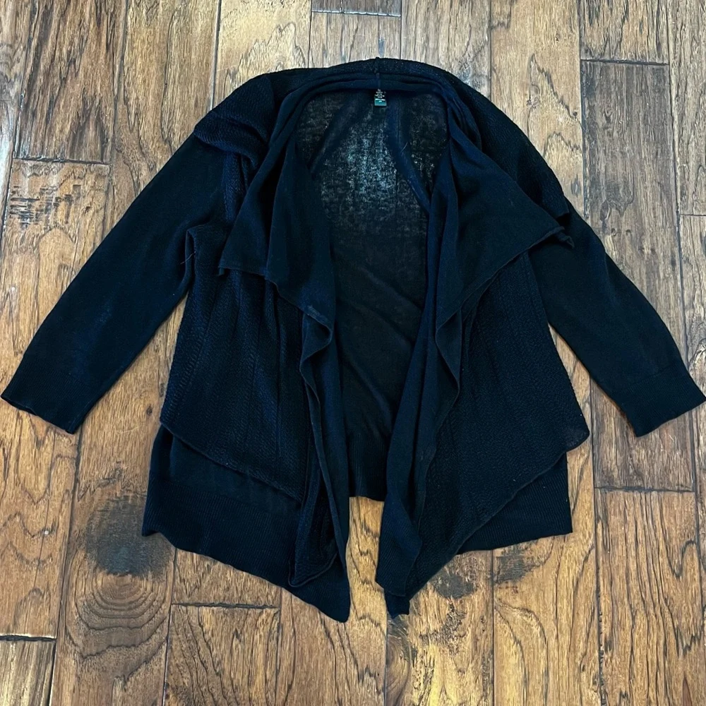 Lauren Ralph Lauren  100% Linen Open Cardigan Size Medium Sweater Light-weight - Picture 6 of 15